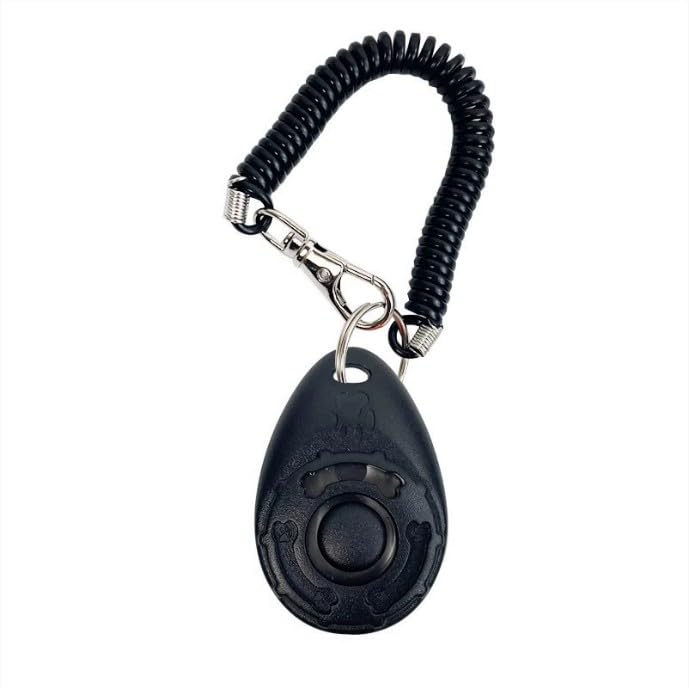 Black Dog Training Clicker with Wrist Strap Resistant Lightweight Pet Training Clicker for Cats Puppy Birds Horses Perfect for Behavioral Training Training Clickers - PawsPlanet Australia