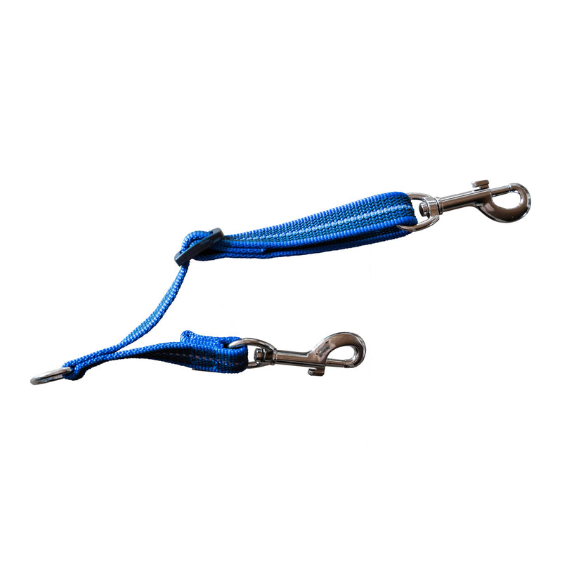 Herm. Sprenger Adjustable Coupling Strap – Reflective Nylon 2-Way Dog Leash Coupler with Nickel-Plated Swivel Clip – Safety Backup Strap for Prong & Flat Collars (Blue) Blue - PawsPlanet Australia