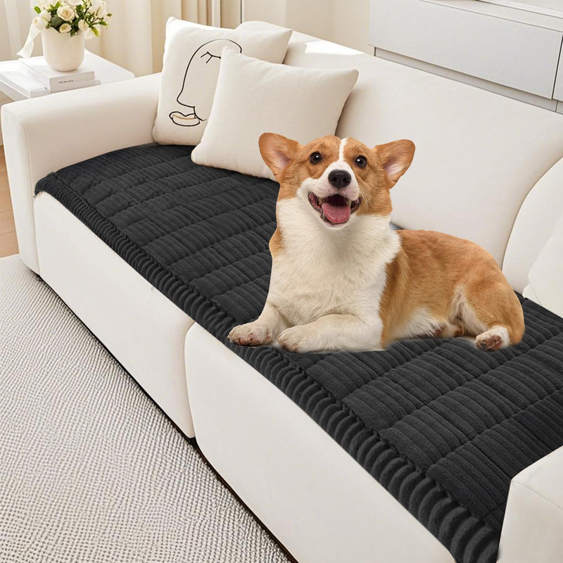 PHOPHO Couch Cover for Dogs Washable, Sofa Cover Protector for l Shape, Non Slip Dog Blanket Cover, Friendly Pet Mat Bed for Outdoor, Soft (Dark Gray, 27.5" x 70.9") Dark Gray 27.5" x 70.9" - PawsPlanet Australia