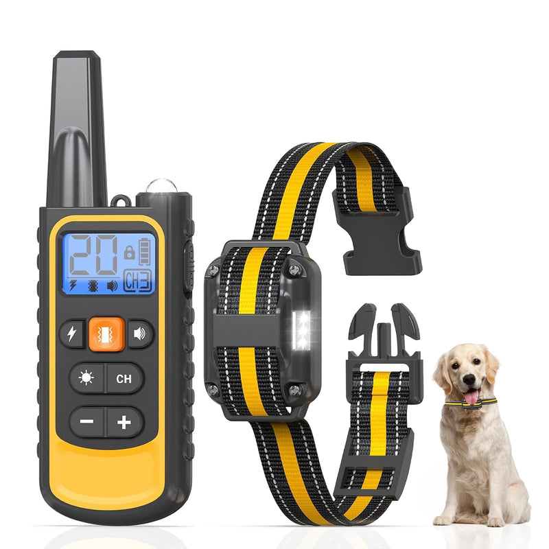Shock Collar for Dogs - 2600ft 3 Modes Dog Training Collar, Waterproof Dog Shock Collar with Remote Control, LED Light, Security Lock, Vibration, Beep Shock Collar for Dogs Small Medium Large 8-120lbs - PawsPlanet Australia
