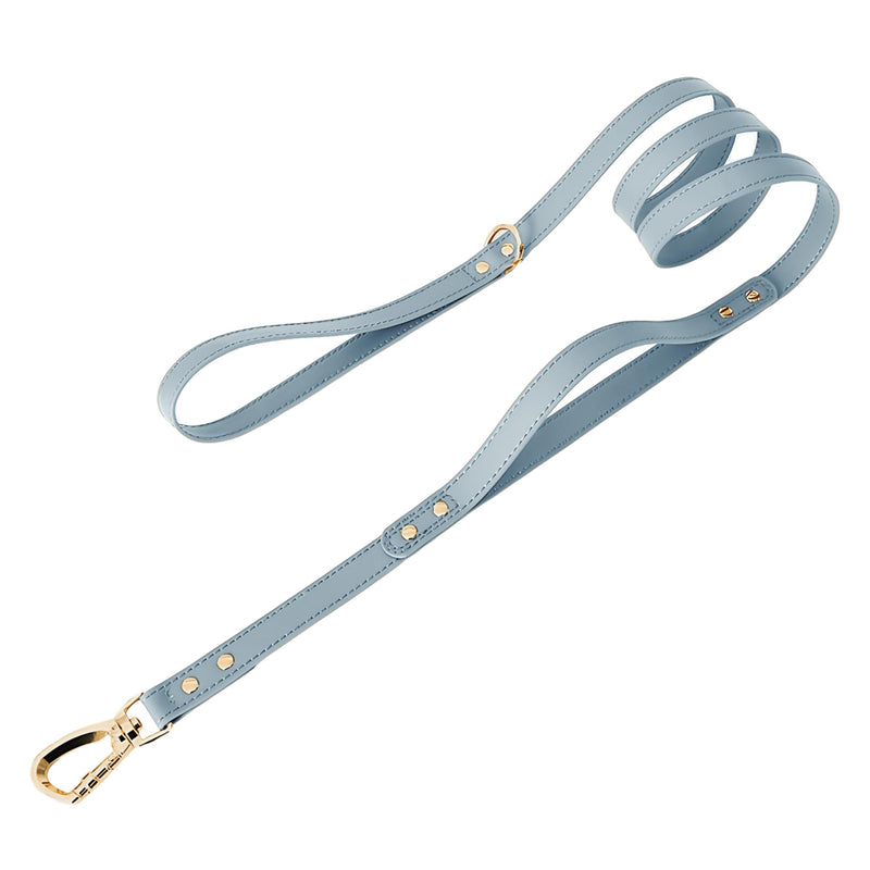 Waterproof Dog Leash, Soft Leather Lead with Dual Handles,Heavy Duty,6 FT Training Leash for Medium & Large Dogs-Misty Blue Misty Blue - PawsPlanet Australia
