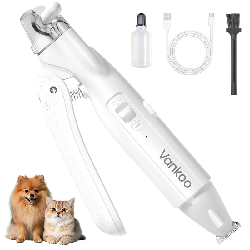 2 in 1 Dog Nail Trimmers & Clippers with LED Lights, Splash Guard - Pet Hair Trimmer for Around Paws, Ear, Eye,Face, Rump Rechargeable & IPX7 Waterproof Grooming Supplies for Cats, Dogs - PawsPlanet Australia