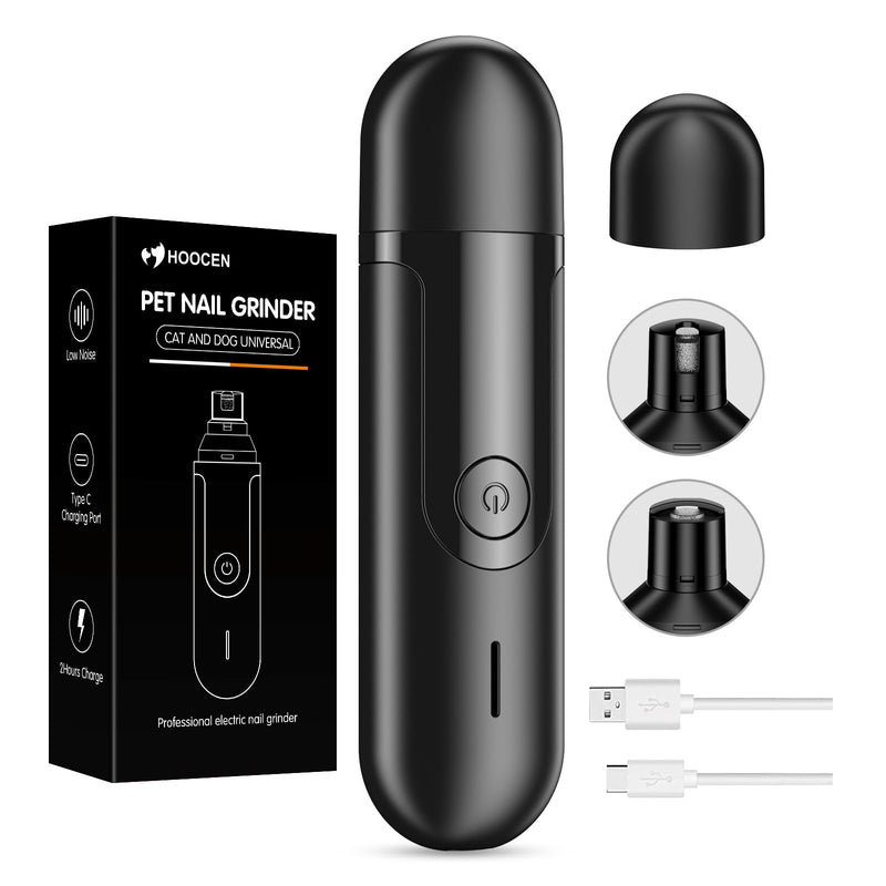 Dog Nail Grinder, Quiet and Low-Vibration Dog Nail Trimmers for Large Dogs, Medium, Small Dogs Cats Pets, Upgrade Professional Electric Pet Paws Toenail Grooming Tool Black - PawsPlanet Australia