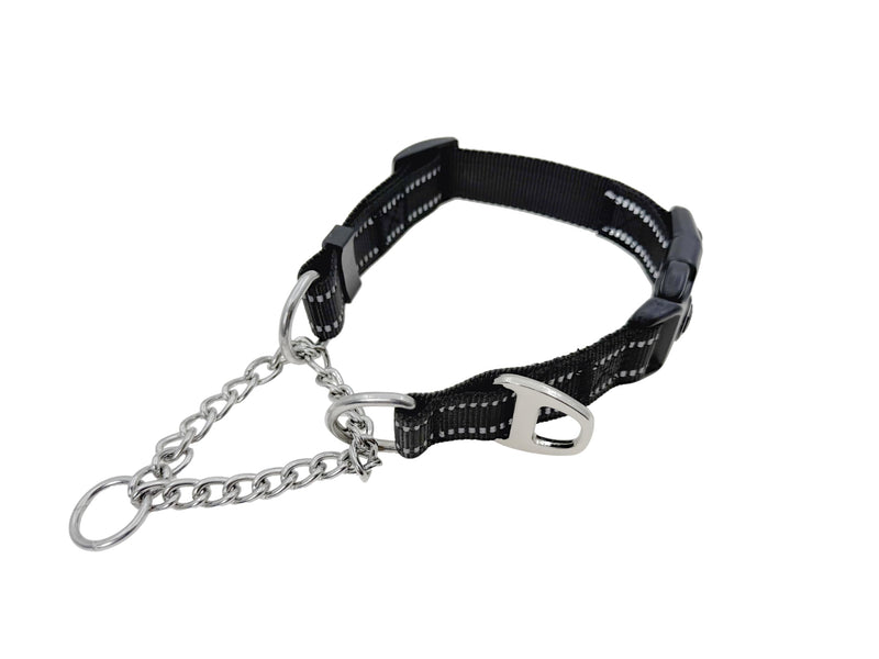 Martingale Dog Collar, Trainer Approved Limited Slip Collar with Heavy Duty Buckle, Training Adjustable Walking Training Dog Collars with Quick Release Buckle (Black, L) Black - PawsPlanet Australia