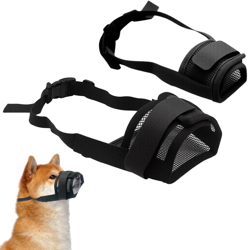 2 Pack Dog Mouth Guard, Adjustable Dogs Muzzles Dog Muzzles to Prevent Biting, Mussle to Stop Biting, Barking and Chewing Perfect for Small, Medium Large Dogs, Allows Panting Drinking (Black) - PawsPlanet Australia