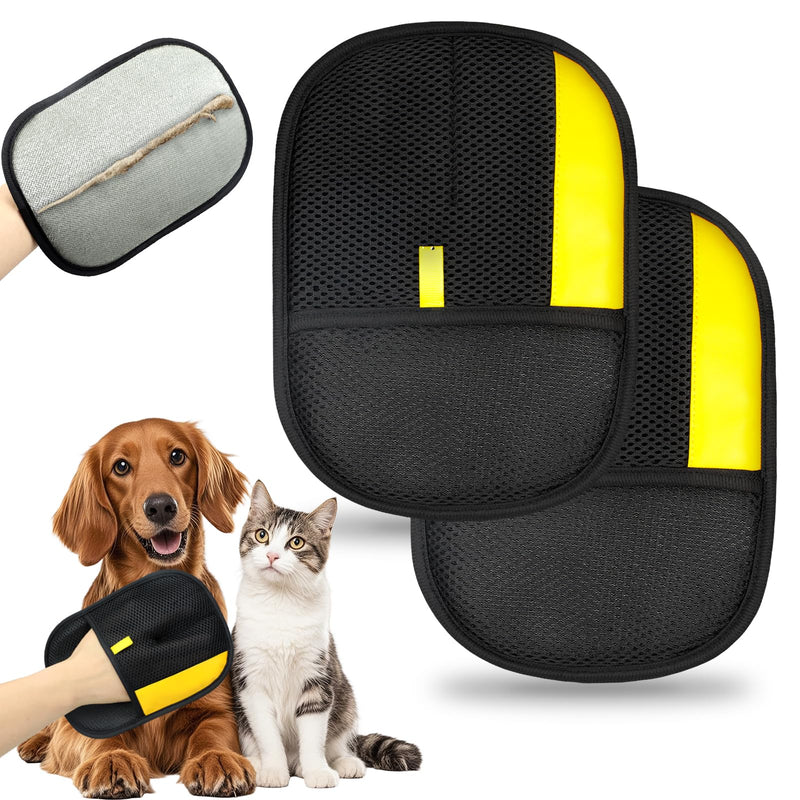 2 Pack Pet Hair Removal Gloves, Reusable Electrostatic Pet Hair Remover, Newly Upgraded Efficient Lint Remover Tool for Dog & Cat Hairfor Couch, Furniture, Car Seat, Carpet, Clothing - PawsPlanet Australia