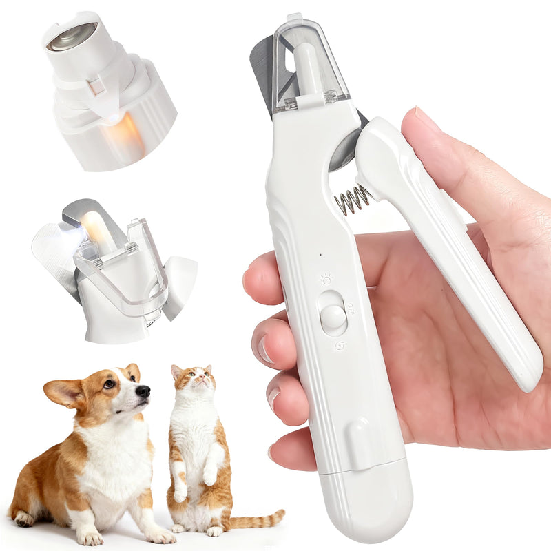 2 in 1 Dog Nail Clippers & Dog Nail Grinder for Large Medium Small Dogs Cats Claw Trimmer with 2 LED Lights & Splash Guard, Ultra-Quiet, USB Rechargeable Pet Claw Care Grooming - PawsPlanet Australia