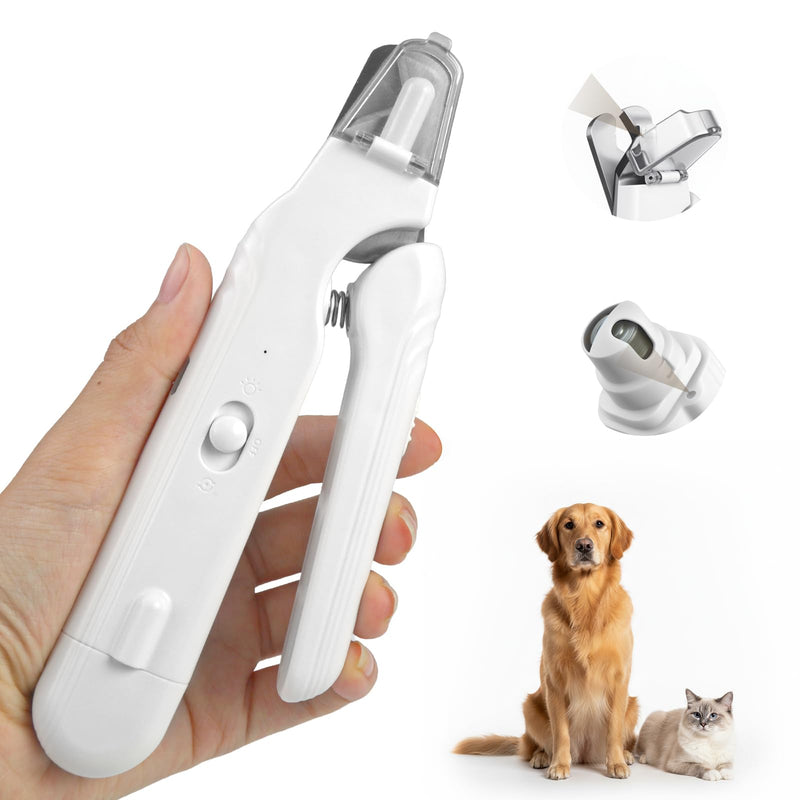 2-in-1 Dog Nail Clipper and Grinder with LED Light, USB Rechargeable Quiet Electric Pet Nail Trimmer for Dogs Cats with Safety Guard - PawsPlanet Australia