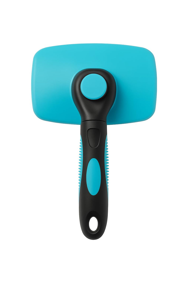 Self-Cleaning Pet Grooming Brush for Dogs & Cats – Gentle Silicone Tips Remove Loose Hair, Mats & Tangles – Comfortable Anti-Slip Grip - PawsPlanet Australia