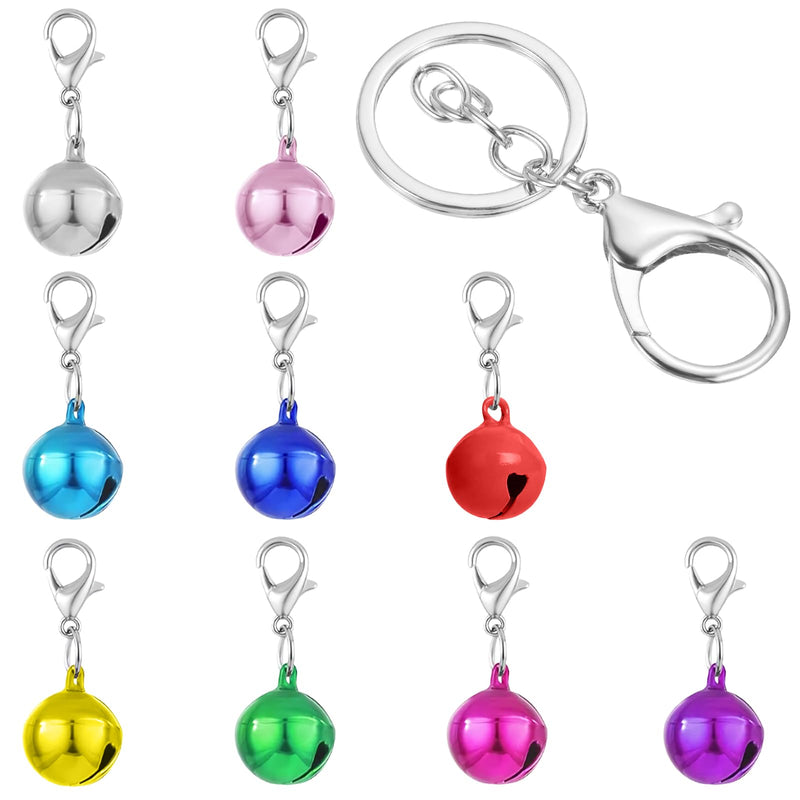 Cat Collar Bell Pet Bells for Cat Dog Collar, 9 Pack Small Dog Puppy Pet Bells for Collars with 1Pack Keychain - PawsPlanet Australia