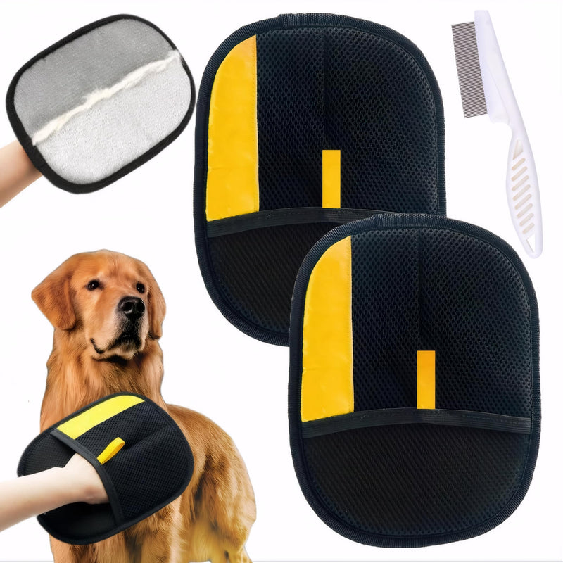 2 Pcs Pet Hair Remover Glove, Cat & Dog Reusable Electrostatic Gloves Pet Hair 2025 New Upgrade,Grooming Pet Hair Remover Tool, Reusable Quick De-Shedding Gloves for Couch、 Clothing、Carpet,、Car Seats - PawsPlanet Australia