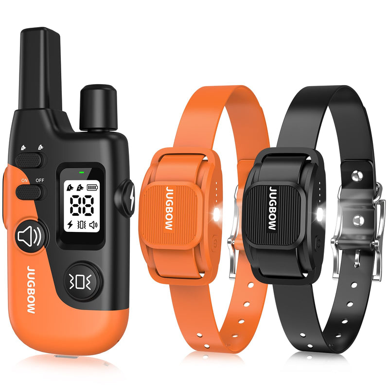 Jugbow Dog Training Collar 2 Dogs - 4200FT Dog Collars with Remote, LED Light E-Collar with Beep/Safe Static/Vibration Modes, IPX8 Waterproof Rechargeable E-Collars for Small Medium Large Dogs - PawsPlanet Australia