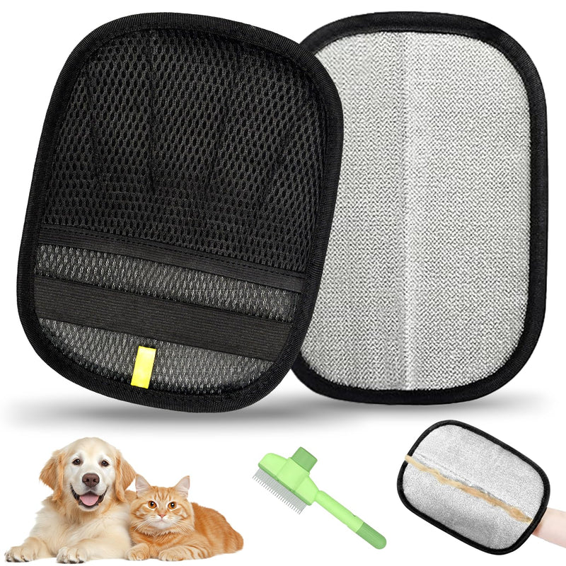 2Pcs Pet Hair Removal Glove - 2025 New Electrostatic Magic Brush Pet Hair Remover Gloves, Reusable for Dogs & Cats, Furniture, Car Seats & More - PawsPlanet Australia