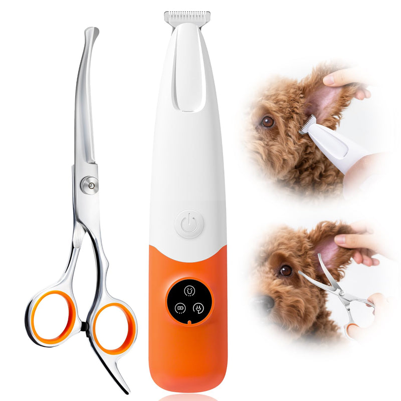 Dog Ear Hair Removal Tool, Ear Hair Trimmer for Dogs at Home, Safety Blunt Tip Scissors, Painless Clippers for Grooming - PawsPlanet Australia