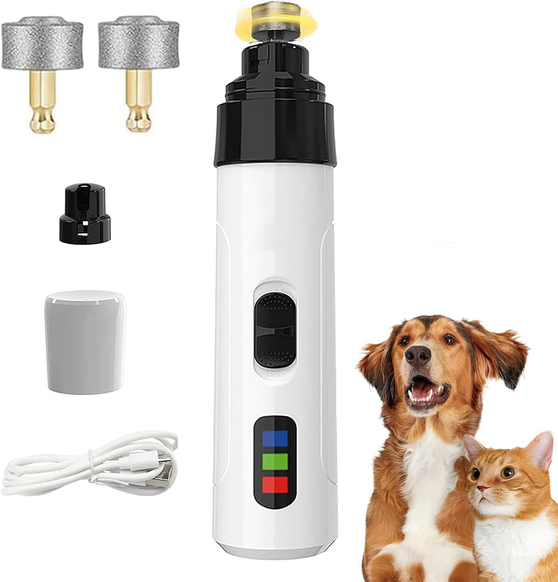 Silent Groom Pro 2025 Dog Nail Grinder | USB Rechargeable Pet Nail Trimmer with Low Noise & 2 Grinding Heads | Safe Paws Smoothing Tool for Small to Large Dogs, Cats, and Pets - PawsPlanet Australia