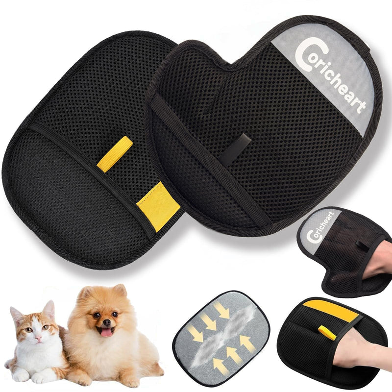 2 Pcs Pet Hair Removal Gloves Brush, Reusable Dog Cat Electrostatic Hair Remover Grooming Glove Tool - PawsPlanet Australia