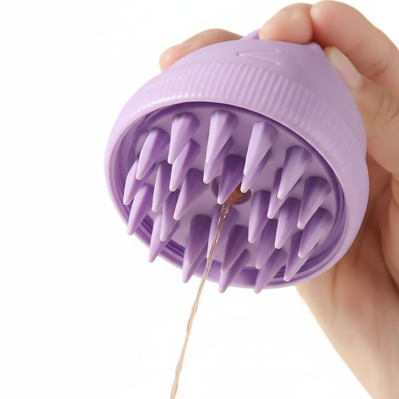 Silicone Cat Bath Brush – Pet Bathing Tool with Integrated Shampoo Dispenser, Soft Massage Brush for Cats & Small Pets, Hygienic and Durable Grooming Solution (Purple) Purple - PawsPlanet Australia