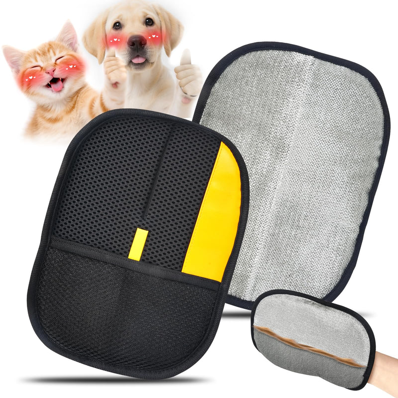 Pet Hair Removal Gloves for Cats & Dogs, Reusable Electrostatic Pet Grooming Gloves, Efficient Hair Remover Tools for Couch, Car Seat, Furniture, Carpet & Bedding (2 Pcs) - PawsPlanet Australia