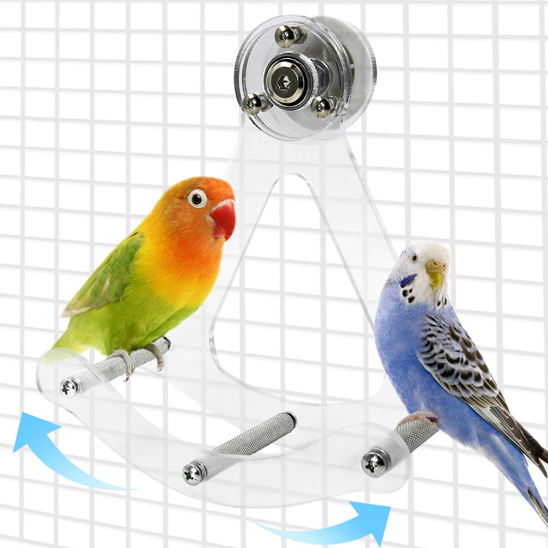 Bite-Resistant Acrylic Rocking Bird Nail Trimming Perch Stand Easy to Clean, Interactive Bird Toys for Parakeets for Cage, Budgie Puzzle Toys for Parrots, Small Birds Enrichment Toy for Lovebird - PawsPlanet Australia