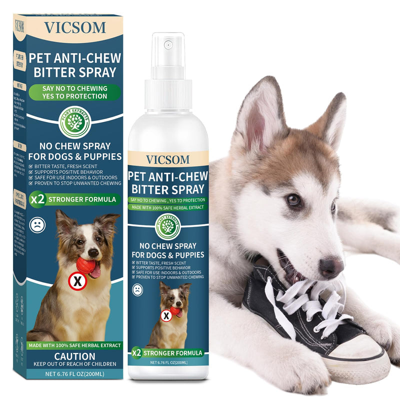 No Chew Spray for Dogs, Bitter Apple Spray for Dogs Stop Chewing Furniture, Shoes, Prevent Licking Bandages, No Alcohol & Trace, Safe Dog Training & Behavior Aids Spray, 6.76 FL Oz, Indoor & Outdoor - PawsPlanet Australia