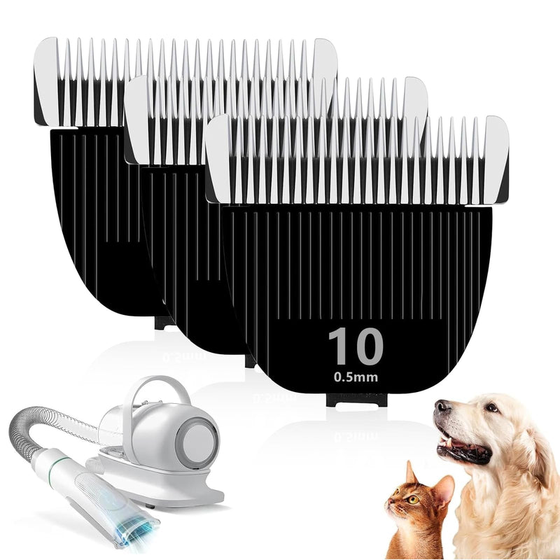 3PCS Replacement Blade for nebot P1 Pro Pet Grooming Kit & Vacuum,Size-10 Cut Length 1/50"(0.5mm),Made of Ceramic Blade & Stainless Steel Blade