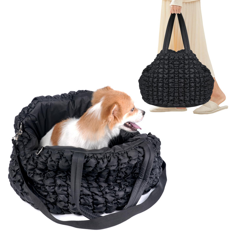 Pet Carrier Handheld and Shoulder-Carry for Dogs and Cats with Safety Leash 2-in-1 Fashion Quilted Pet Carrier - PawsPlanet Australia