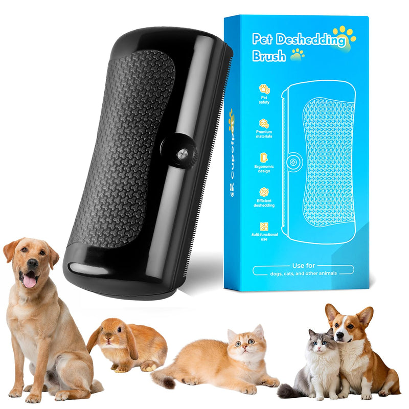 Grooming Pro Deshedding Brush, 2026 Upgraded Groomingpro Deshedding Dog Brush 2.0- Pet Hair Remover Comb, Professional Dog Brush for Shedding Short Haired and Long Haired Dogs Cats Rabbit Horse Black - PawsPlanet Australia