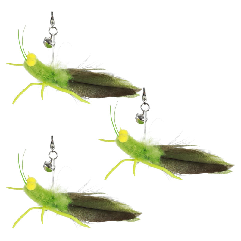Cat Feather Toys Refills 3 Pack Insects Grasshopper Cat Toy Wand Fun Replacement Feathers Small Cats Interactive Toys Hanging Toy Attachments for Indoor Kittens Cats Teaser Wand Accessory - PawsPlanet Australia