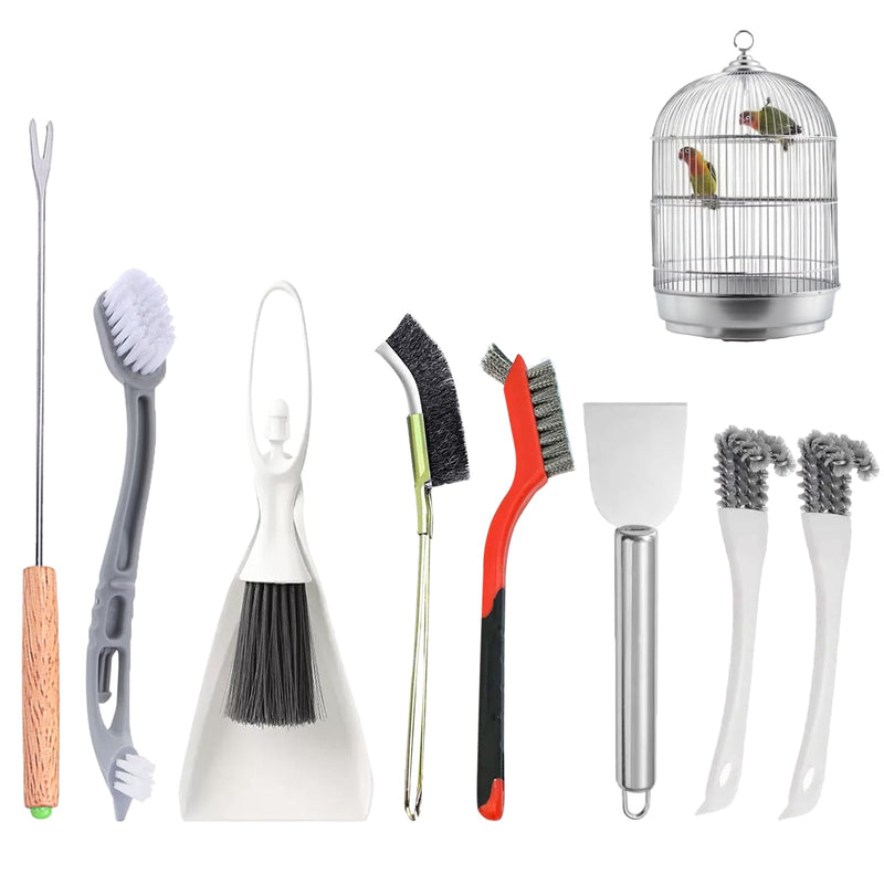 Bird Cage Cleaning Brush Tool Set, Bird Cage Cleaner, Suitable for Bird Cages, Rabbit Cages, Hamster Cages, Parrot Cages, and Other Small Pet Cage Accessories - PawsPlanet Australia