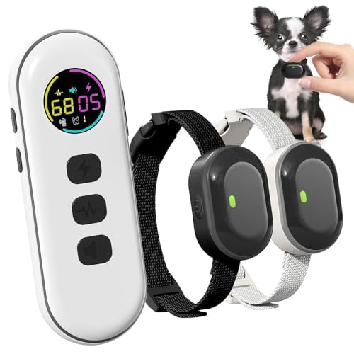 Ultra-Small Dog Shock Collar for 2 Dogs,Ultra-Light & Thin Dog Training Collar with 1300ft Remote, Tailored for Small Dogs 5-15lbs & Medium Dog, 198-Level Control,Waterproof, Rechargeable(WhiteBlack) WhiteBlack - PawsPlanet Australia