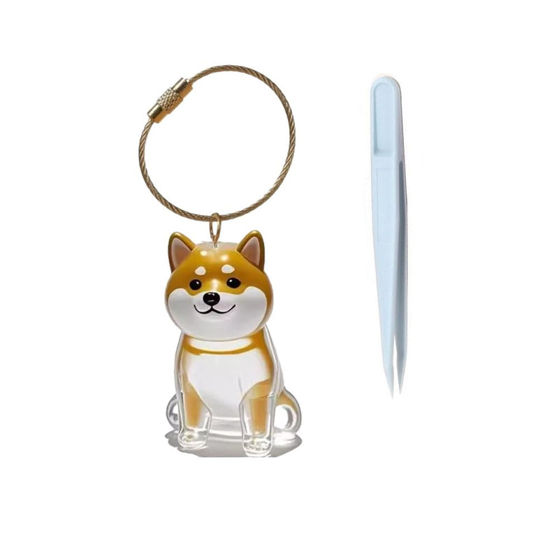 Memorial Bottle Keychain for Dog Hair, Transparent Pet Hair Keepsake Storage Bottle with Chain and Hair Pickup, Dog Memorial Urn for Owner (Shiba Inu) - PawsPlanet Australia