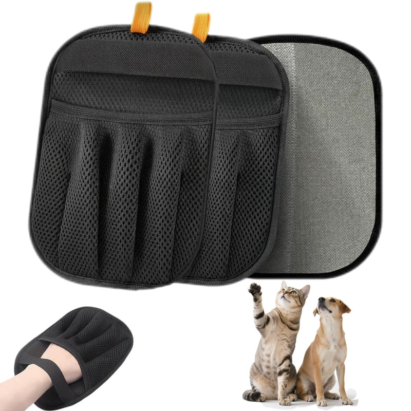 2Pcs Pet Hair Remover Gloves for Cats & Dogs, Electrostatic Pet Hair Removal Glove Brush, Upgraded Reusable Animal Fur Removal Tool, Pet Grooming Gloves for Clothing, Couch, Carpet, Car Seatd - PawsPlanet Australia