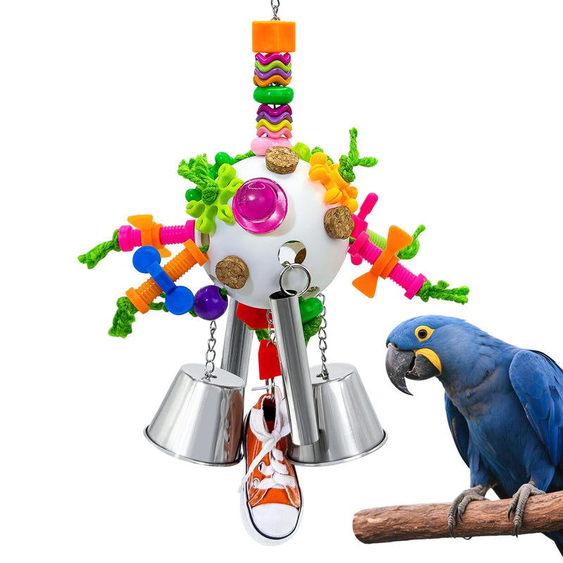 Bird Toys, Parrot Pullable Stainless Steel Cup Colorful Acrylic Stick Chew Toys for Amazons Mini Macaws African Greys Cockatoos Conures,Cockatiels, Lovebirds，Parrotlet，Eclectus (White) White - PawsPlanet Australia
