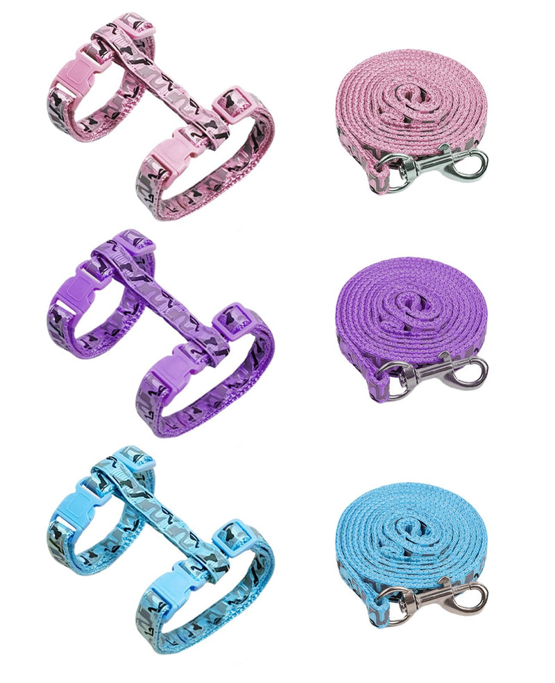 3 Pack Cat Leash and Harness Set, Lightweight Adjustable Collar Escape Proof for Cats - PawsPlanet Australia