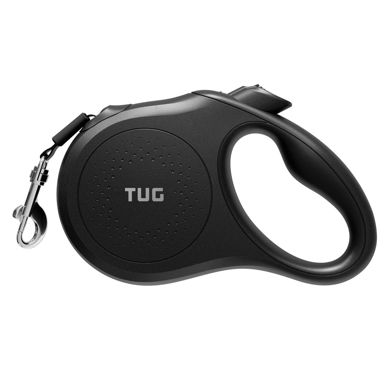 TUG Quest Retractable Dog Leash | 360° Tangle-Free Retraction | 16 ft Strong Nylon Tape (Medium, Black) - PawsPlanet Australia
