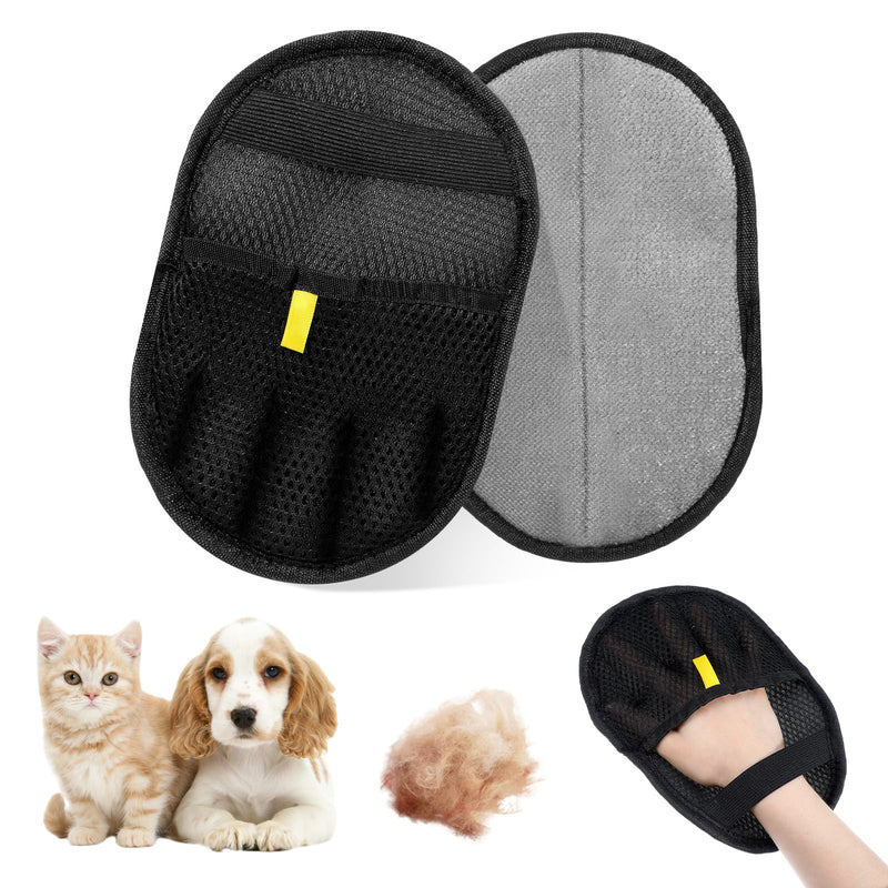 2 Pcs Pet Hair Remover Glove, Double Sided Grooming Gloves, Upgrade Electrostatic Pet Hair Remover, Reusable Pethair Removal Glove for Dogs and Cats Washing Beauty, Sofa, Bed Sheets, Clothes - PawsPlanet Australia