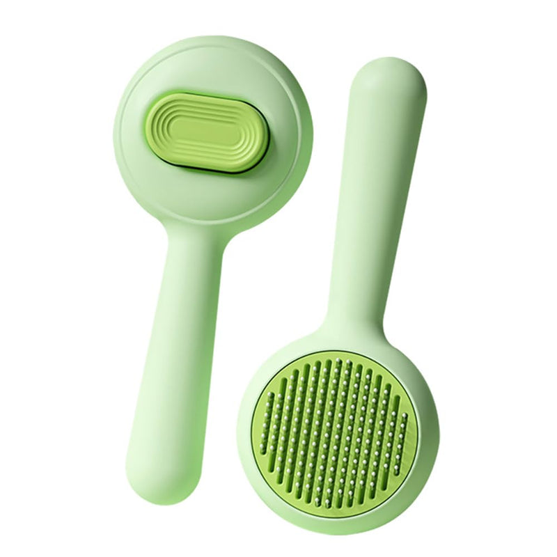 Pet Grooming Brush for Cats & Dogs –Cat Brushes for Indoor Cats,Grooming Brushes With Massage Function for Short & Long Hair, Removes Loose Fur & Undercoat – Self-Cleaning Slicker Brush- Green - PawsPlanet Australia