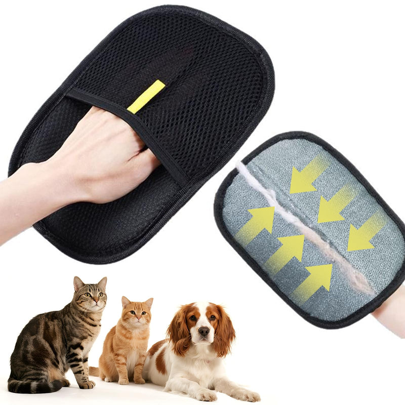 Pet Hair Remover Gloves for Cats & Dogs, Electrostatic Grooming Gloves for Fur Removal, Reusable Silicone Pet Hair Brush, Adjustable Animal Hair Removal Tool - PawsPlanet Australia