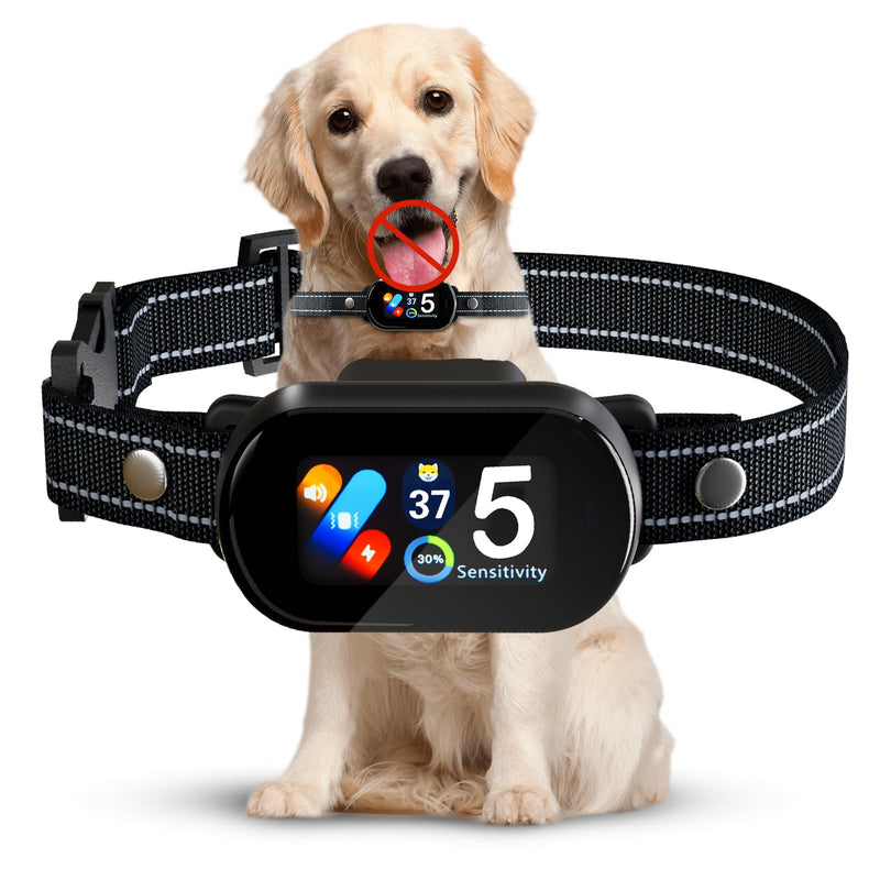 Smart Dog Bark Collar for Small Medium Large Dogs, Rechargeable Ultra-Light Anti Barking Collar with 5 Adjustable Sensitivity,Bark Stop Device,Beep Vibration Modes,IP67 Waterproof