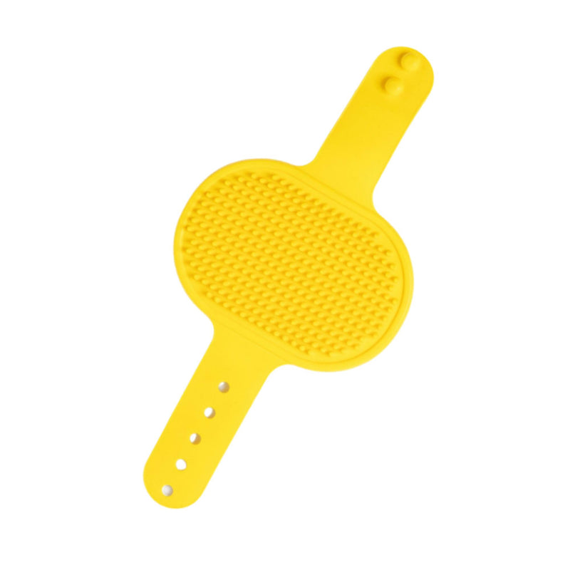 Silicone Dog Bath Brush – Soft Pet Scrubber for Bathing & Grooming – Shampoo Brush for Dogs, Cats & Puppies – Adjustable Strap – Choose from 5 Colors (Yellow) Yellow - PawsPlanet Australia