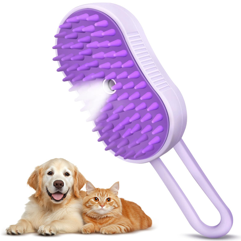4-In-1 Cloud Care Cat Brush Brush for Shedding, Pet Steam Brushs for Indoor Long and Short Hair Cats and Dogs, Anti-Static, Massage, Cleaning, Shedding & Combing All In One - PawsPlanet Australia
