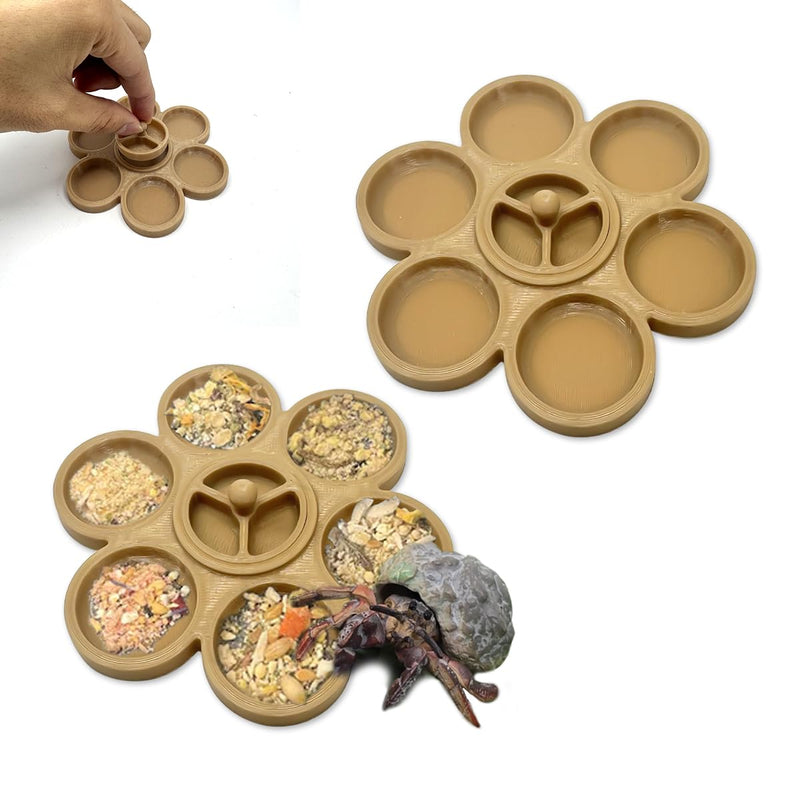 2 Pcs Hermit Crab Food Dish, 9 Grids Food & Water Bowl, Hermit Crab Tank Accessories - PawsPlanet Australia