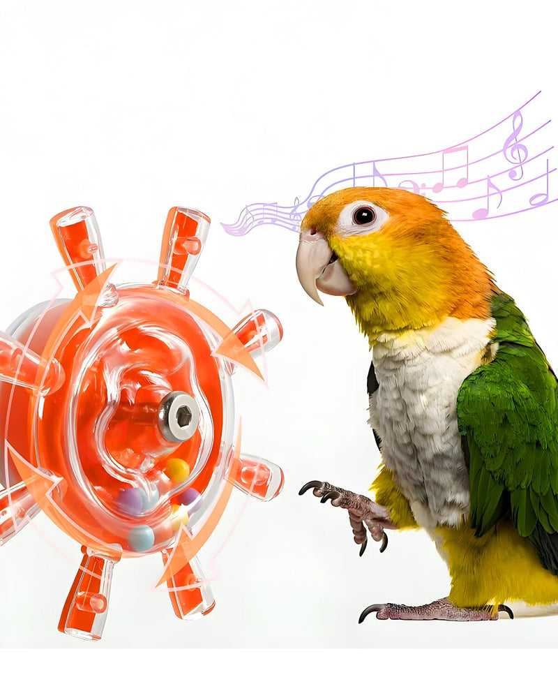 Conure Toys, 1PCS Bird Rotating Spinner Toy Parrot Cage Toy Parakeet Hanging Toys for Small-Medium Birds, Orange - PawsPlanet Australia