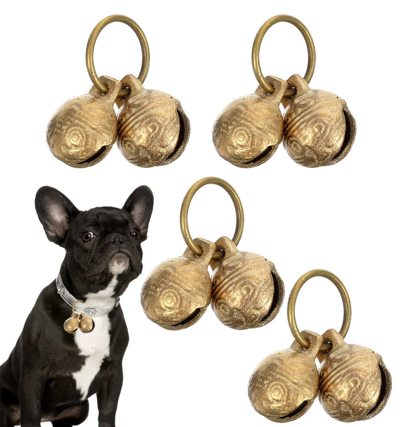 Dog Collar Bells for Small Dogs, 4Pcs Extra Loud Jingle Bells for Cat Collar Pet Tracking, Perfect for Safety & Identification, Copper 1.5 Inch - PawsPlanet Australia