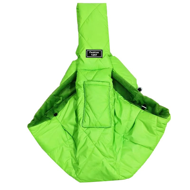 CYBERNOVA Small Pet Dog Cat Sling Carrier for 3-15lbs, with Pocket,Hand-Free Pet Bag Dog Cat Puppy Carry Bag for Travel and Walking Outdoor (Green) Green - PawsPlanet Australia
