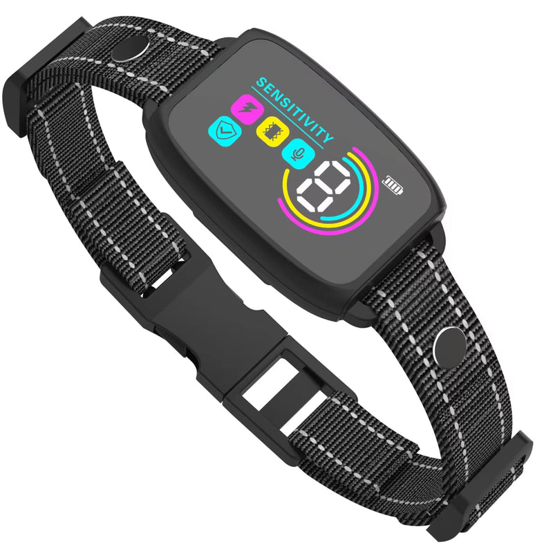 Dog Bark Collar for Large Medium Small Dogs, Rechargeable Smart Bark Collar, Anti Barking Training Collar with 8 Adjustable Sensitivity Beep Vibration (Black)