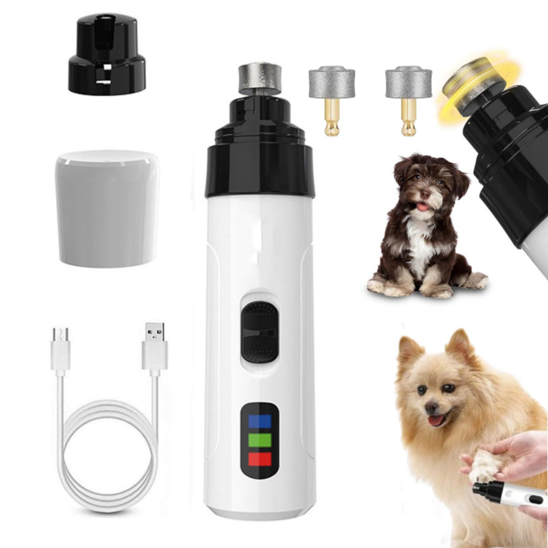 Silent Groom Pro Nail Grinder, 2025 New Dog Nail Trimmer, USB Rechargeable Pet Nail Grinder, Dog Nail Trimmers, Electric Dog Nail Clippers (1+2*Replacement Head) - PawsPlanet Australia
