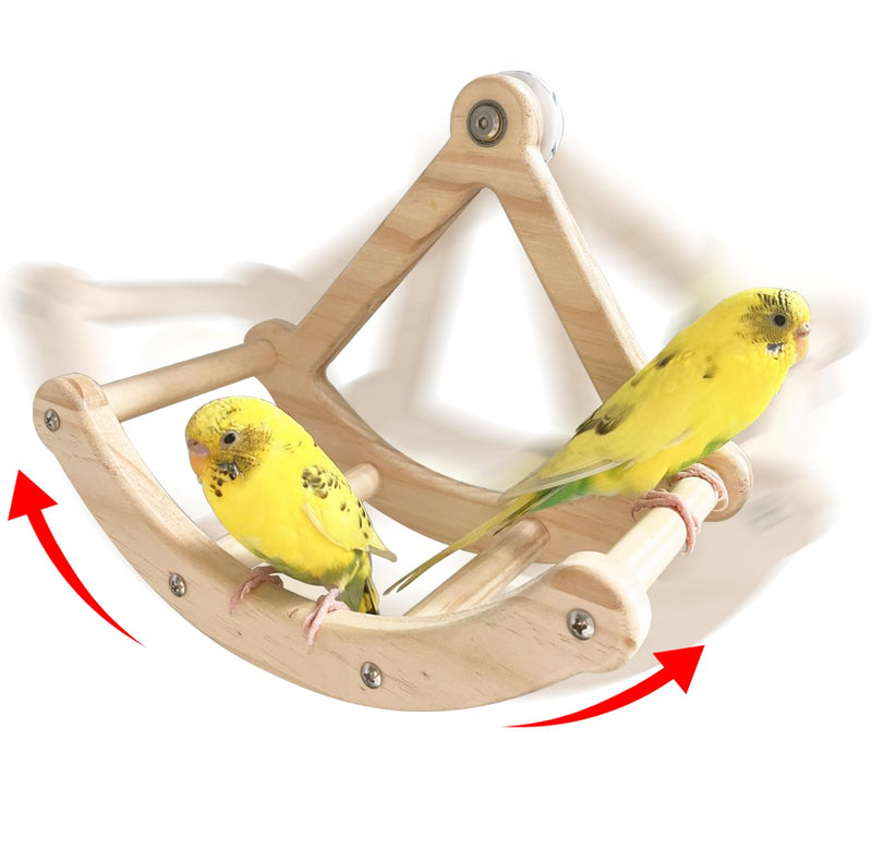 Bird Perch Toy,Wooden Rocking Perch Exercise Wheel, Interactive Bird Intelligence Puzzle for Animals Parrot,Green Cheeks, Baby Lovebird, Chinchilla, Budgie - PawsPlanet Australia