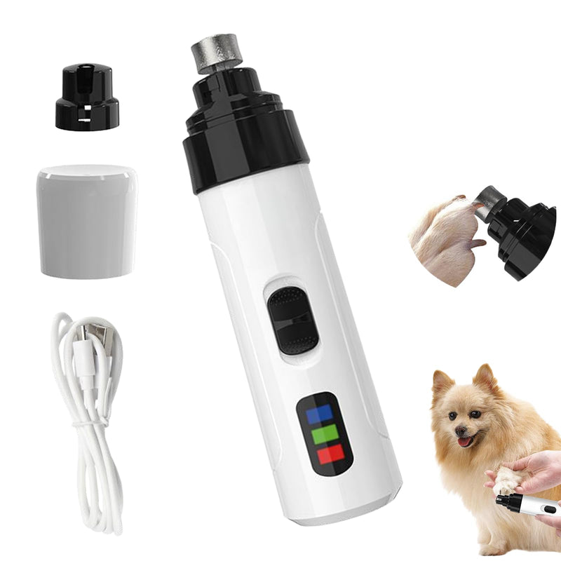 Nail Grinder, Low Noise Nail Grinder - USB Rechargeable Pet Nail Trimmer with Grinding Heads, 2 Speeds & Safety Guard for Pets (Nail Grinder) - PawsPlanet Australia