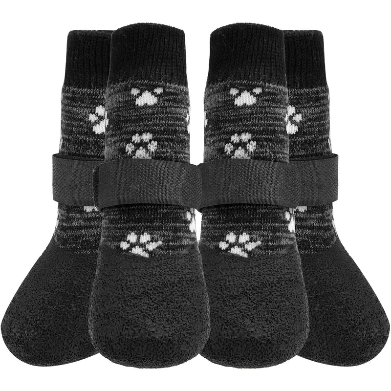 Mihachi Anti Slip Dog Socks, Dog Boots for Hardwood Floors Prevent Licking, Traction Control Waterproof Rubber Sole Paw Protectors for Small Medium Large Dogs,Grey XL Grey XL(Pack of 4) - PawsPlanet Australia